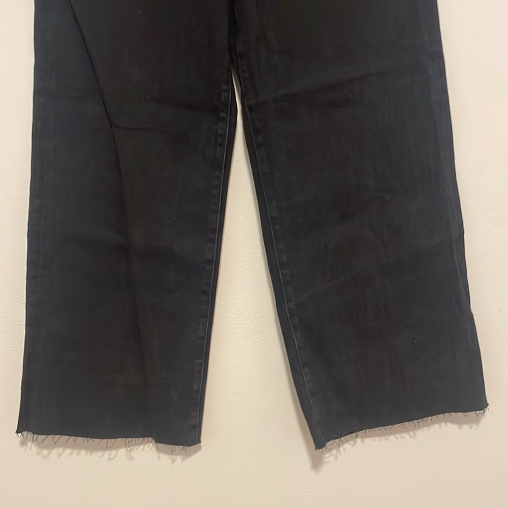 LOFT Size 29 / 8 Black High Waist Wide Leg Crop Jeans - Picture 5 of 7